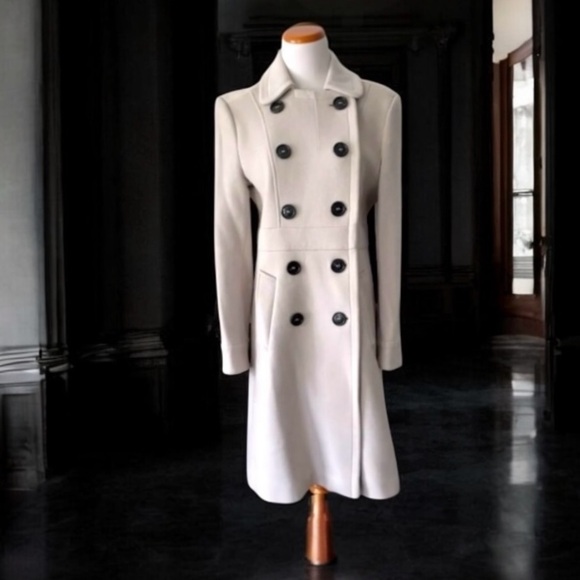 BURBERRY London Dove Grey Military Wool Coat Size 10 - Picture 8 of 14